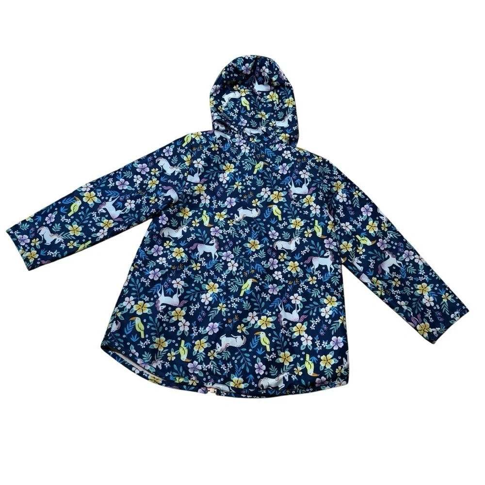 Carter’s Floral Unicorn Windbreaker Hooded Jacket Rain Girls M 5-6
